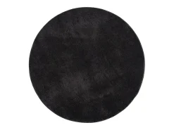 Discount the carpet Alfombra pelo corto lavable antideslizante - - 160 cm Redondo - RELAX Negro