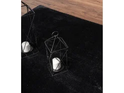 Discount the carpet Alfombra pelo corto lavable antideslizante - - 160 cm Redondo - RELAX Negro
