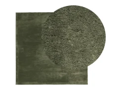 Alfombra pelo corto suave lavable HUARTE verde bosque 120x120cm ES90246