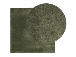 Alfombra pelo corto suave lavable HUARTE verde bosque 240x240cm ES83209