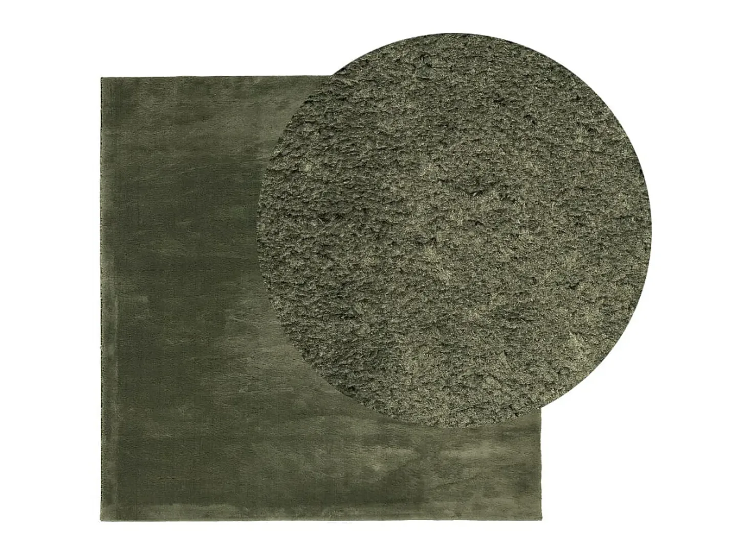 Alfombra pelo corto suave lavable HUARTE verde bosque 240x240cm ES83209