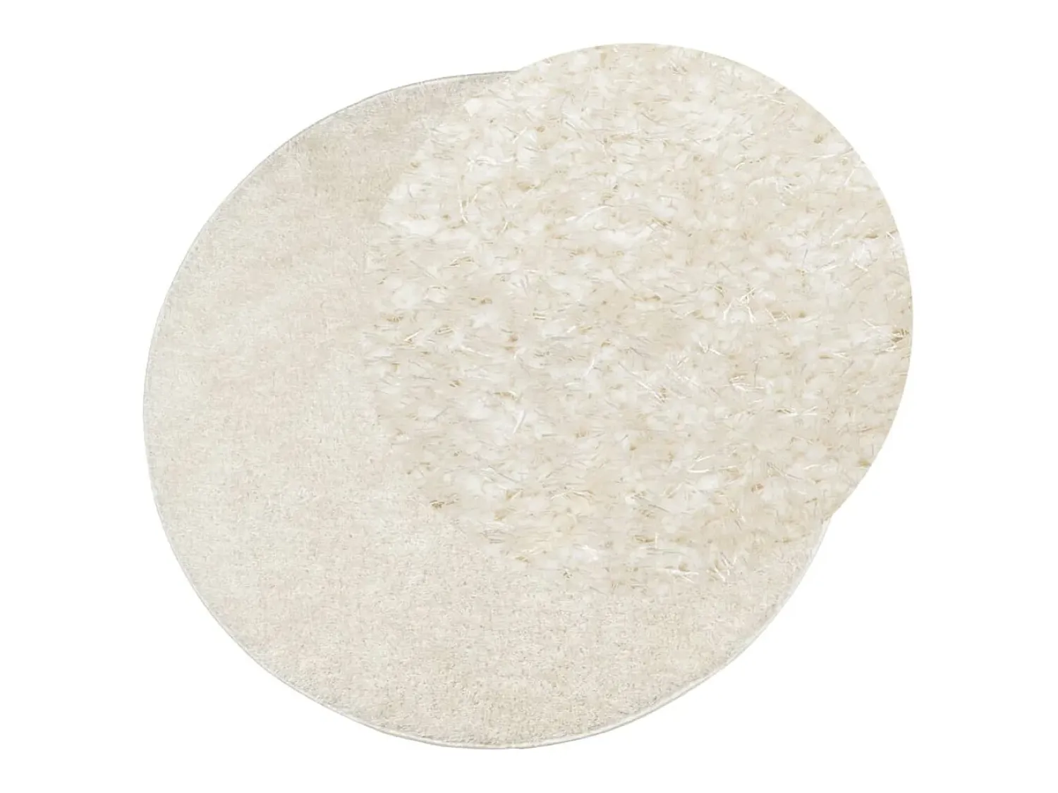 Clicnbuy Alfombra Redonda^Alfombra pelo largo aspecto brillante ISTAN Ø 160 cm Crema