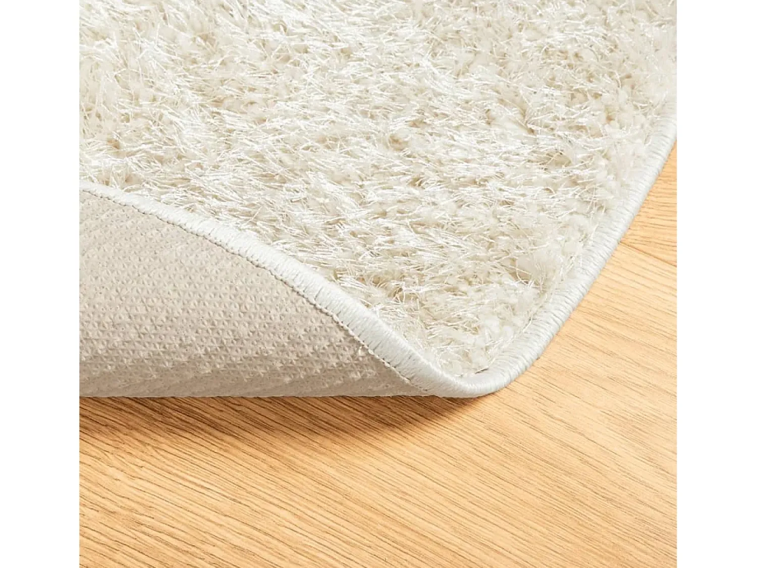 Clicnbuy Alfombra Redonda^Alfombra pelo largo aspecto brillante ISTAN Ø 160 cm Crema