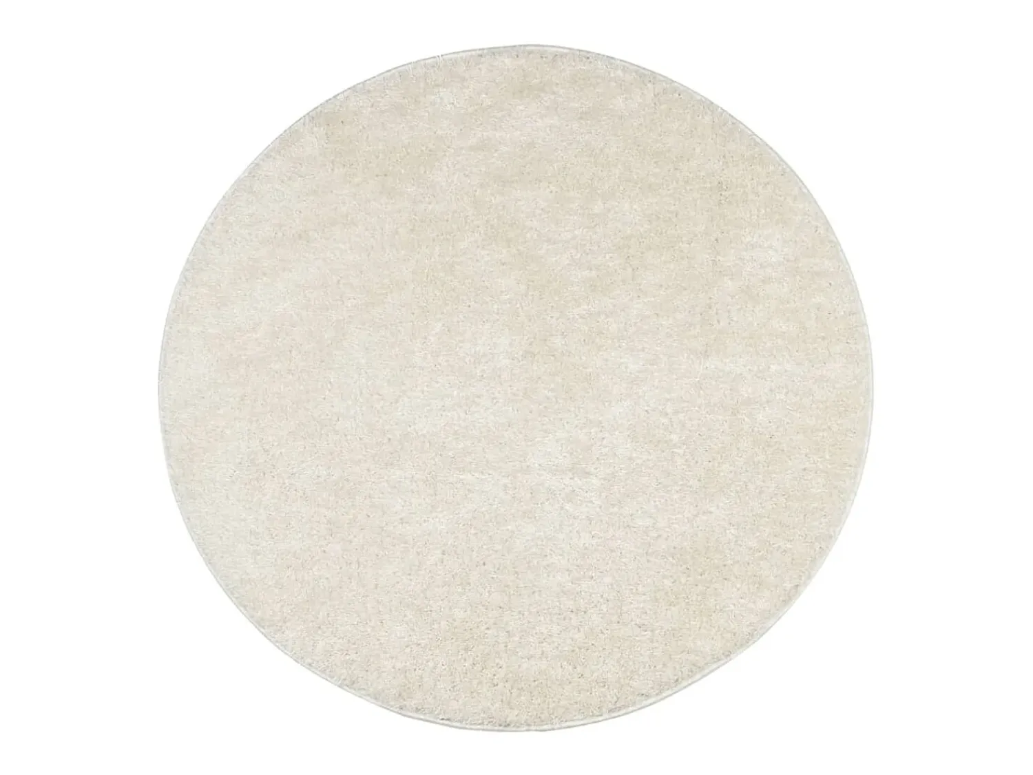 Clicnbuy Alfombra Redonda^Alfombra pelo largo aspecto brillante ISTAN Ø 160 cm Crema