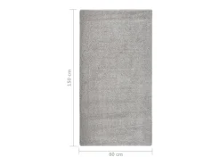 Alfombra peluda antideslizante gris claro 80x150 cm ES29960