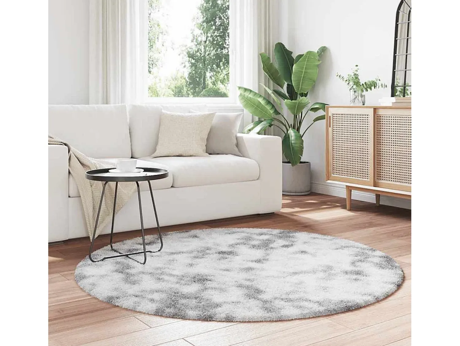 Hot Alfombra peluda NAVARRA Plata 160x160 cm Gris