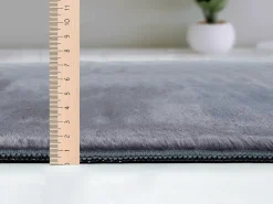 the carpet Alfombra De Salón^Alfombra piel sintética suave lavable - Antracita - 240 x 340 cm - COSY Gris antracita