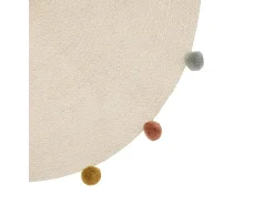 Atmosphera for Kids Alfombra pompon algodón 90x90cm Beige
