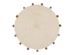 Atmosphera for Kids Alfombra pompon algodón 90x90cm Beige