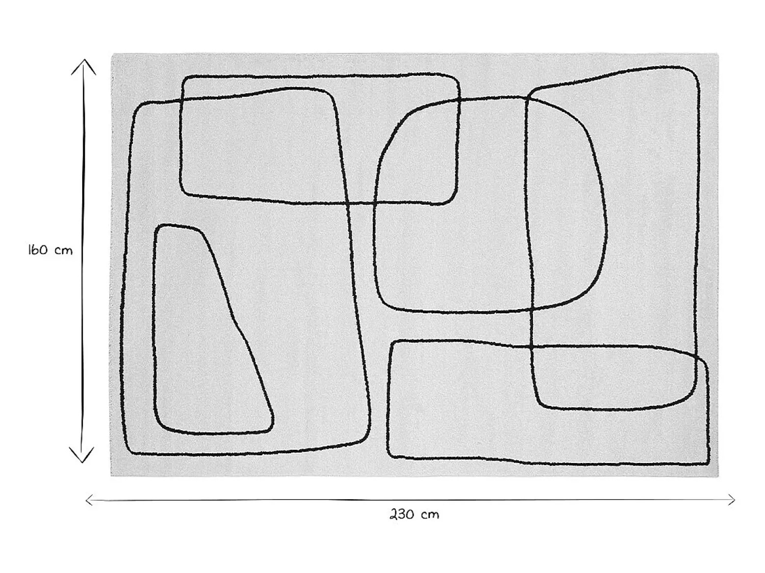 Miliboo Alfombra De Salón^Alfombra rectangular 160 x 230 cm Line Art roto y negro TIANA Blanco