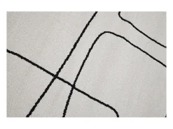 Miliboo Alfombra De Salón^Alfombra rectangular 160 x 230 cm Line Art roto y negro TIANA Blanco