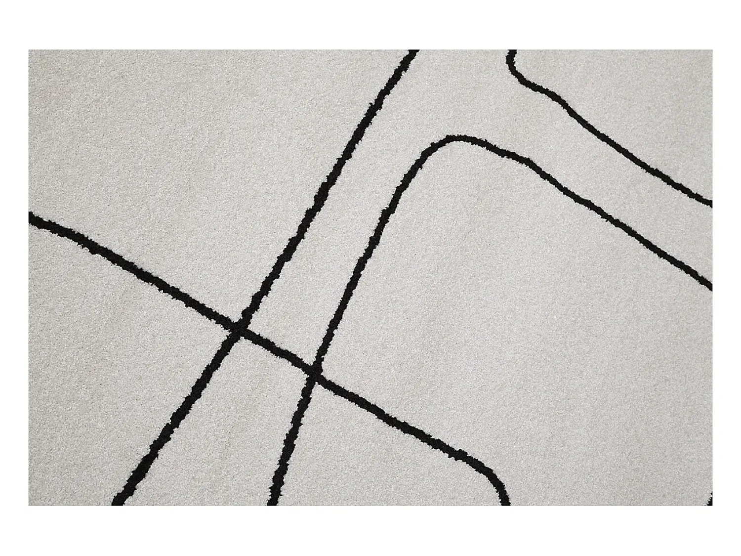 Miliboo Alfombra De Salón^Alfombra rectangular 160 x 230 cm Line Art roto y negro TIANA Blanco