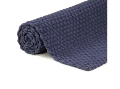 New Alfombra rectangular marino 160x230 cm algodón Azul