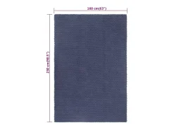 New Alfombra rectangular marino 160x230 cm algodón Azul