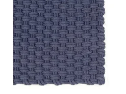 New Alfombra rectangular marino 160x230 cm algodón Azul