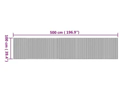 Discount Clicnbuy Alfombra rectangular bambú color natural 100x500 cm Marru00f3n