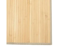 New Alfombra rectangular de bambú natural claro 80x100 cm Beige