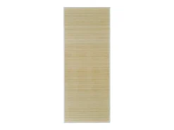New Clicnbuy Alfombra rectangular de bambú natural 80 x 300 cm Beige
