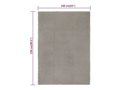 Discount Alfombra rectangular 160x230 cm Algodón Gris
