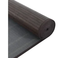 Outlet Alfombra rectangular marrón oscuro 100x200 cm bambú Marru00f3n