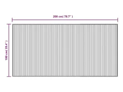 Outlet Alfombra rectangular marrón oscuro 100x200 cm bambú Marru00f3n