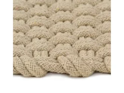 Best Alfombra Rectangular Natural 160x230 cm Algodón Marru00f3n
