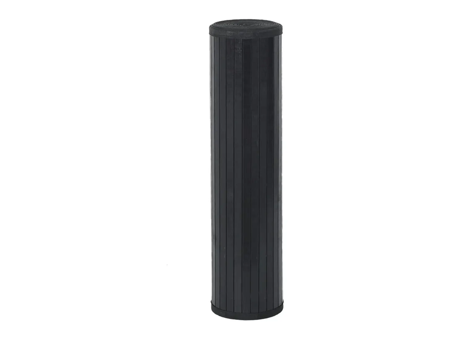 Alfombra rectangular negra de bambú 80x200 cm