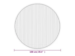 Clicnbuy Alfombra De Salón|Alfombra Redonda^Alfombra redonda bambú 100 cm Gris