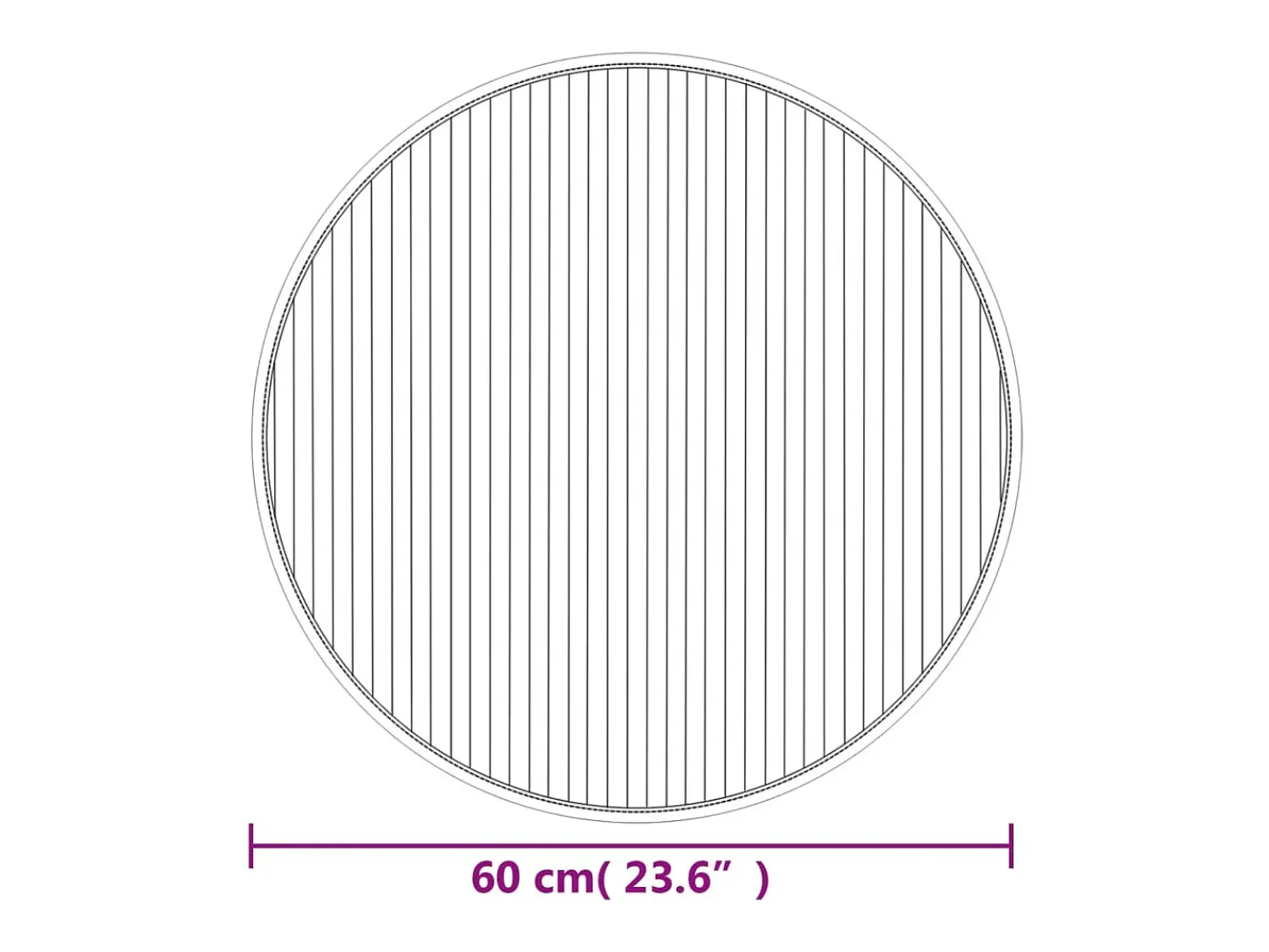 Clicnbuy Alfombra De Salón|Alfombra Redonda^Alfombra redonda bambú 60 cm Gris