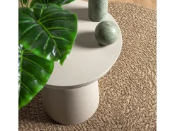 Hot Alfombra redonda de 120 cm con aspecto de yute para interiores y exteriores Beige