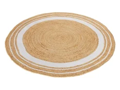Rendez-Vous Déco Alfombra De Salón|Alfombra Redonda^Alfombra redonda de yute y natural con borde blanco D150 cm - Anaïs Beige
