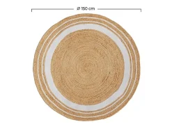 Rendez-Vous Déco Alfombra De Salón|Alfombra Redonda^Alfombra redonda de yute y natural con borde blanco D150 cm - Anaïs Beige