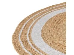 Rendez-Vous Déco Alfombra De Salón|Alfombra Redonda^Alfombra redonda de yute y natural con borde blanco D150 cm - Anaïs Beige