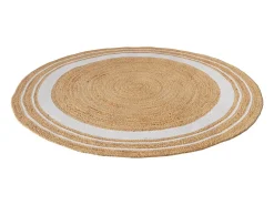 Rendez-Vous Déco Alfombra De Salón|Alfombra Redonda^Alfombra redonda de yute y natural con borde blanco D150 cm - Anaïs Beige