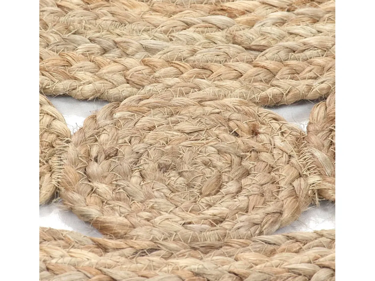 Clicnbuy Alfombra Redonda^Alfombra redonda de yute trenzado 180 cm Beige
