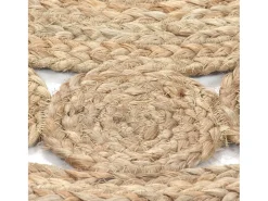 Outlet Alfombra redonda de yute trenzado 180 cm ES82117 Beige