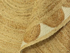 Sale OZAIA Alfombra redonda floral 100% yute - D. 150 cm - Natural - INDIRA Color natural claro