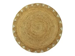 Alfombra redonda floral 100% yute - D. 200 cm - Natural - INDIRA