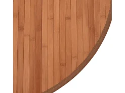 Alfombra redonda marrón de bambú de 60 cm