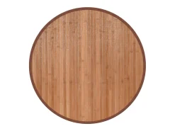 Alfombra De Cocina|Alfombra Redonda^Alfombra redonda natural de bambú de 60 cm Marru00f3n