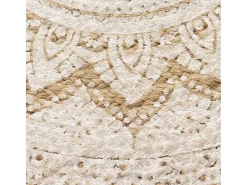 New Clicnbuy Alfombra redonda yute trenzado estampado 240 cm Beige