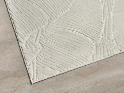 Alfombra Rio ala estar antideslizante 3D, Crema, 80 x 300 cm