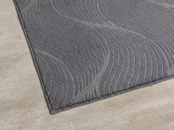 the carpet Alfombra De Salón^Alfombra Rio ala estar antideslizante 3D, Antracita, 80 x 150 cm Gris antracita