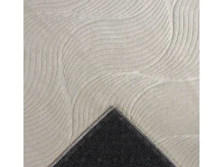 Alfombra Rio ala estar antideslizante 3D, Crema, 80 x 150 cm