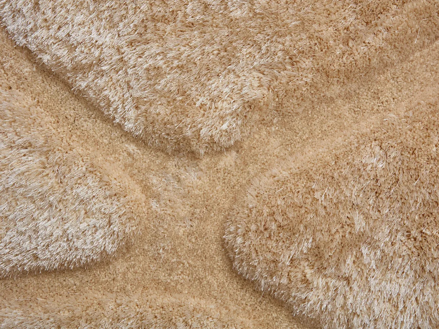 Sale OZAIA Alfombra shaggy de pelo largo - turquesa y gris - 160 x 230 cm - PIETRA Beige