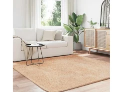 New Alfombra shaggy de pelo largo NAVARRA 200x200 cm poliéster Beige