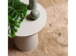 New Alfombra shaggy de pelo largo NAVARRA 200x200 cm poliéster Beige