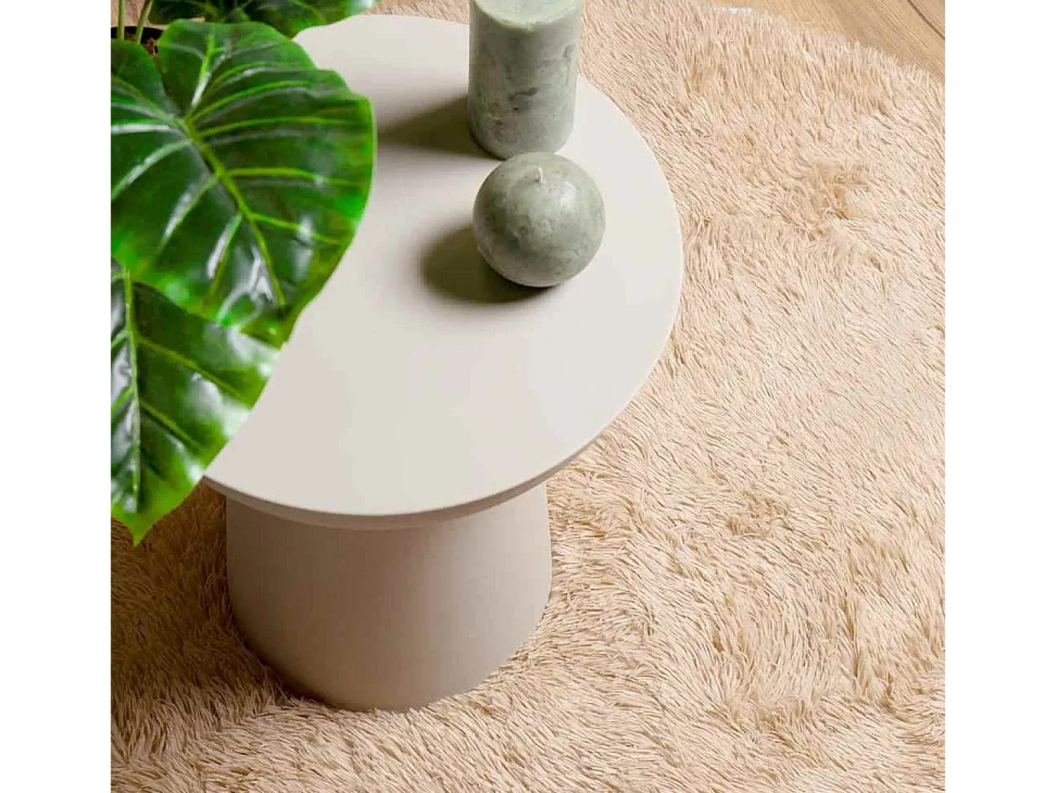 Online Alfombra shaggy de pelo largo NAVARRA 200x200 cm poliéster Beige