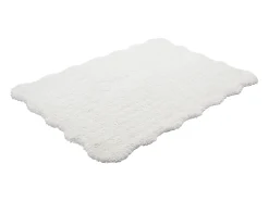 Vente-unique Alfombra De Salón^Alfombra shaggy de pelo largo con bordes ondulados, 160 x 230 cm, , NERIDA Blanco