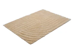 Vente-unique Alfombra De Salón^Alfombra shaggy de pelo largo en relieve, 160 x 230 cm, oscuro, MERISA Beige